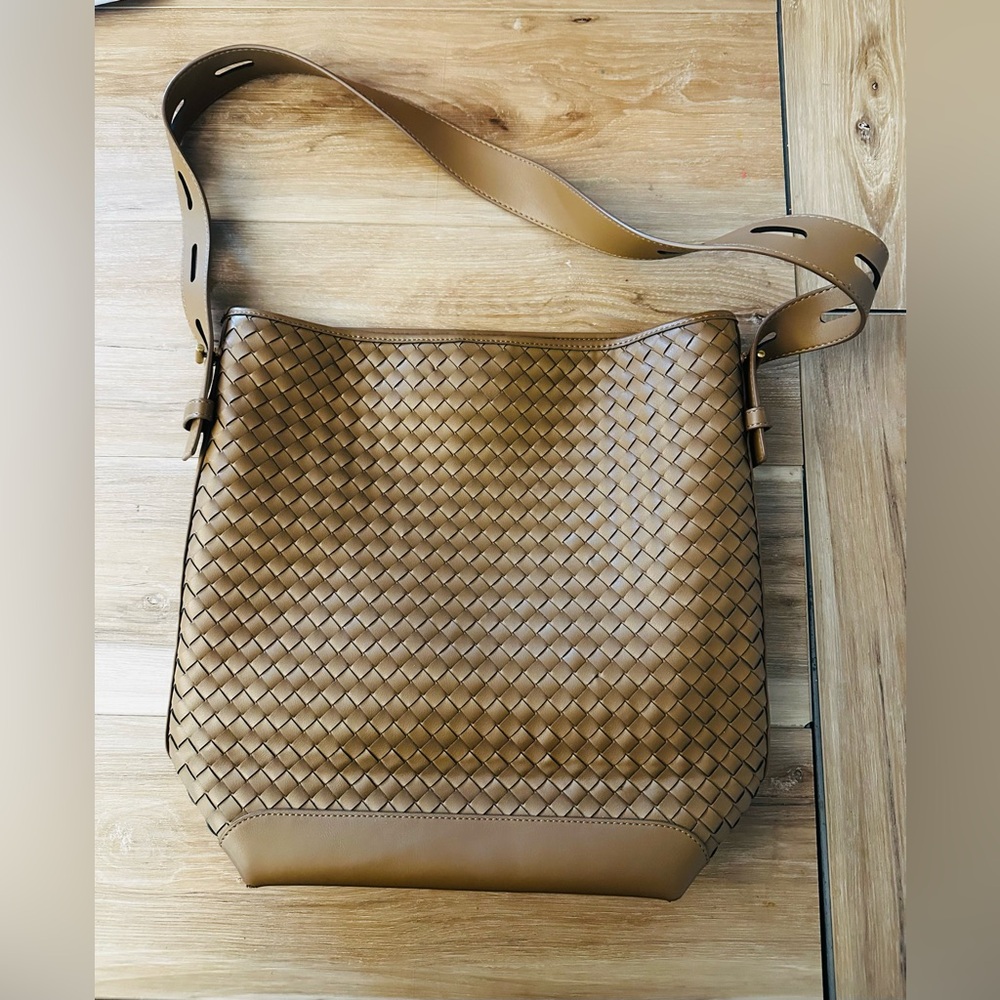 Boutique Vegan Leather Woven Tote Bag